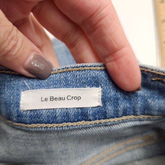 FRAME Denim Le Beau Crop Jeans Size 25 in Walden Rock Wash Raw Hem - Picture 11 of 16